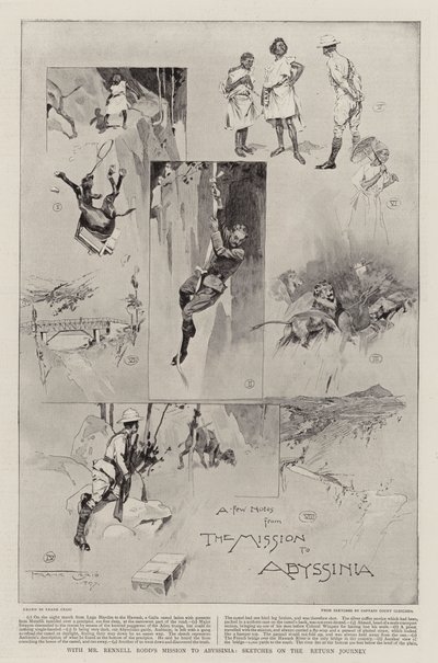 Avec la mission de M. Rennell Rodd en Abyssinie, croquis du voyage de retour - Frank Craig